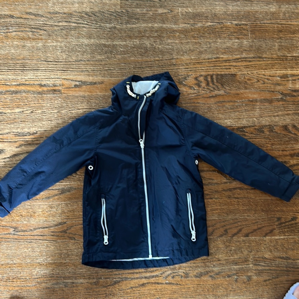 Blue rain jacket